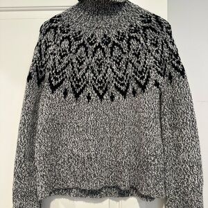 Aritzia Black and Gray fair isle Knit Sweater